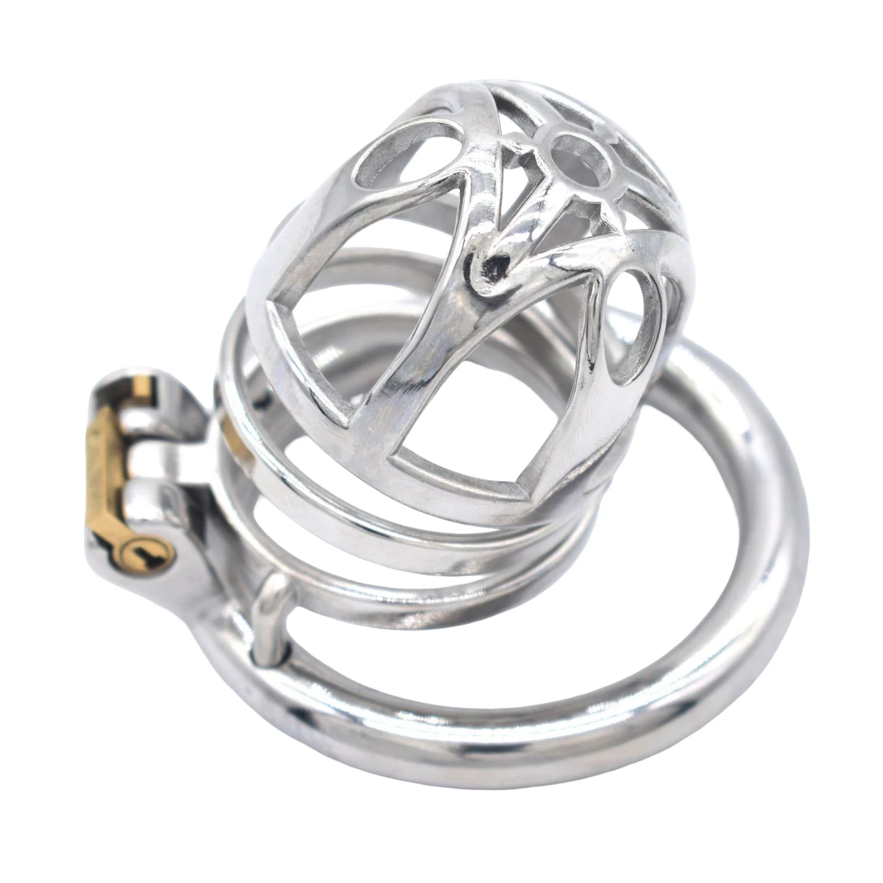 FRRK قيود القضيب المثيرة مجرى البول قفل خواتم الديك الفولاذ المقاوم للصدأ العفة قفص قوس القضيب الخصية القيود والعتاد العفة #4