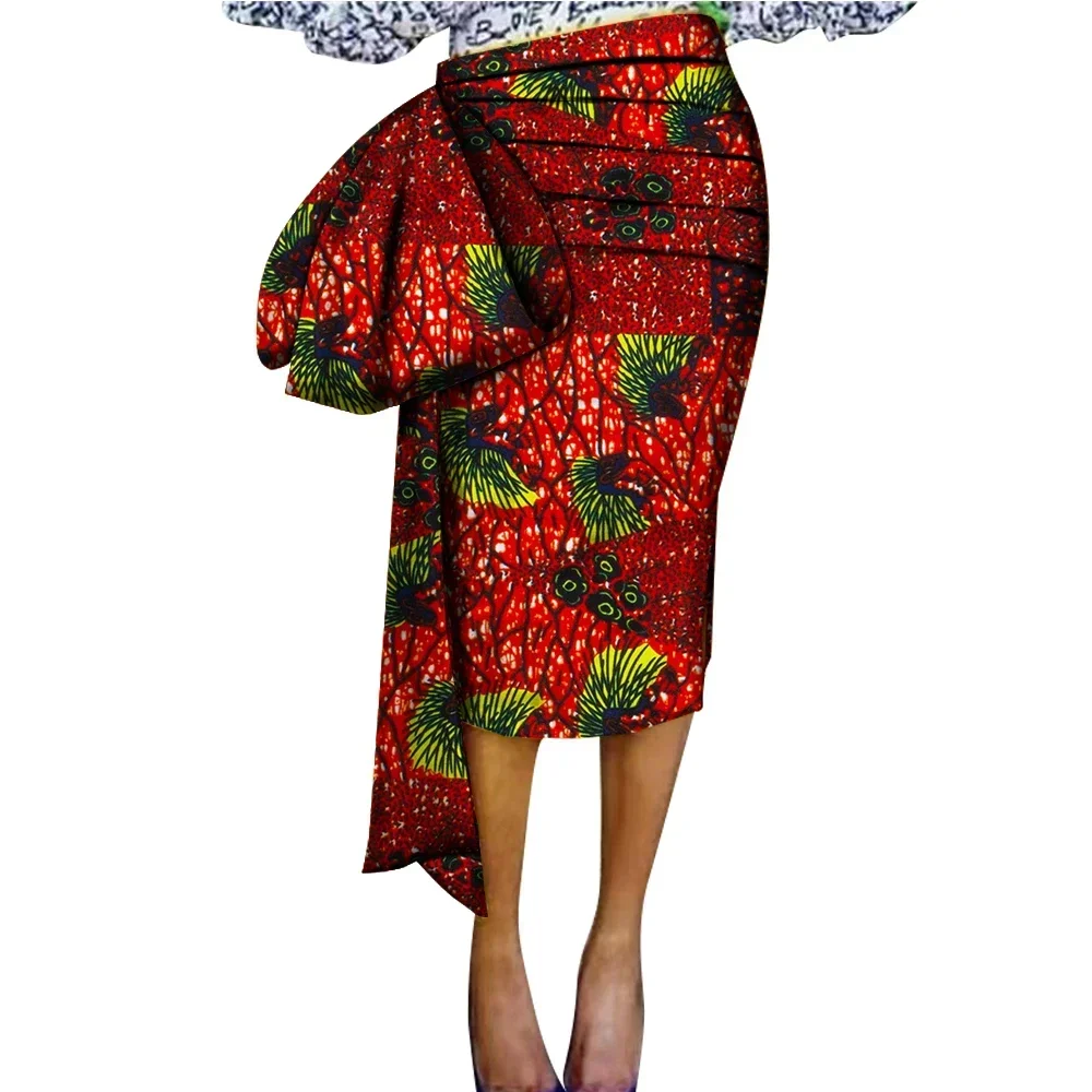 BintaRealWax Customize African Skirts for Women Elegent Skirt with Big Decoration for Party Wedding Plus Size 6XL WY8440