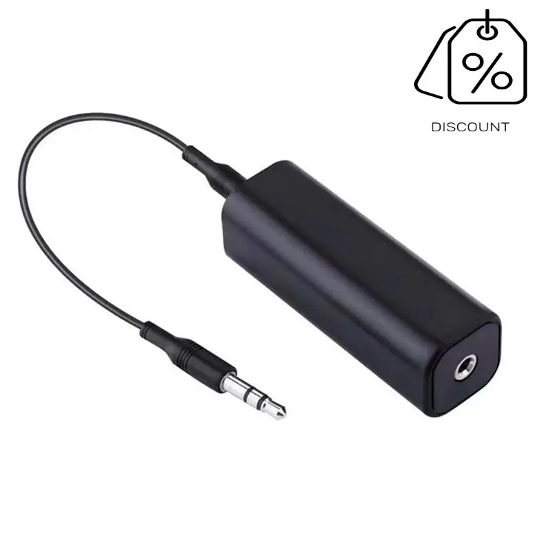ABMF-3.5Mm Ground Loop Noise Isolator สําหรับเครื่องเสียงรถยนต์และระบบสเตอริโอภายในบ้านสีดํา 1 ชิ้น