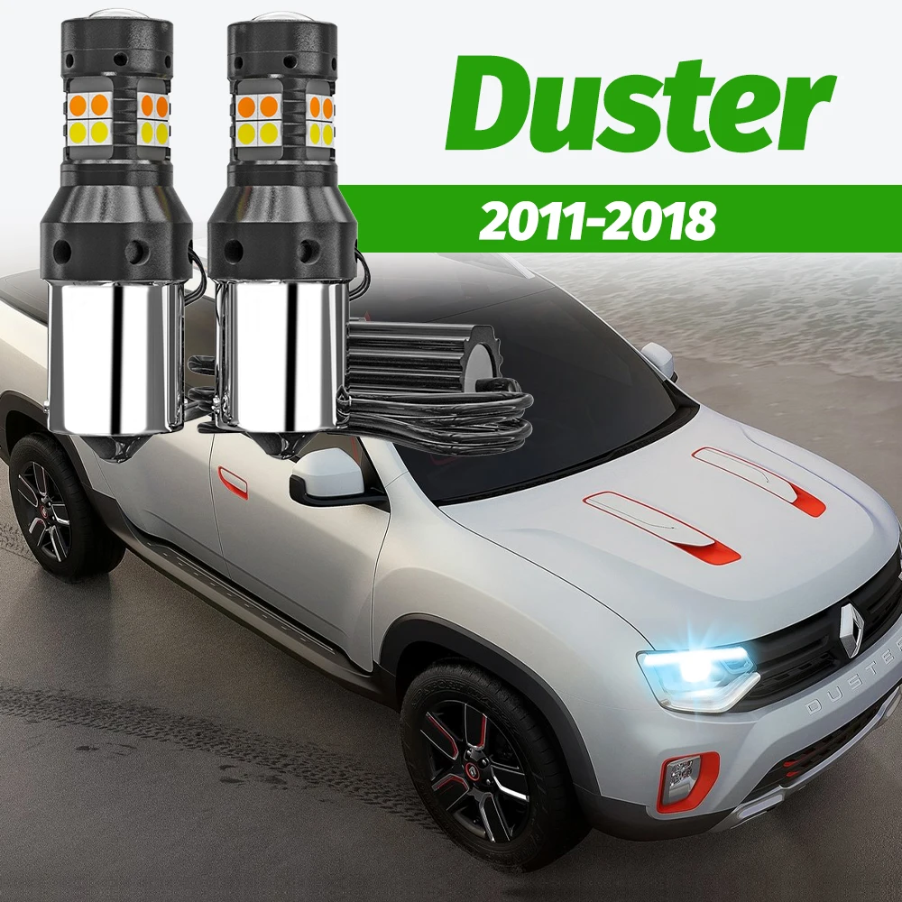 2 Stück Dual-Modus Blinker+Tagfahrlicht Zubehör LED DRL für Renault Duster 2011-2018 2012 2013 2014 2015 2016 2017