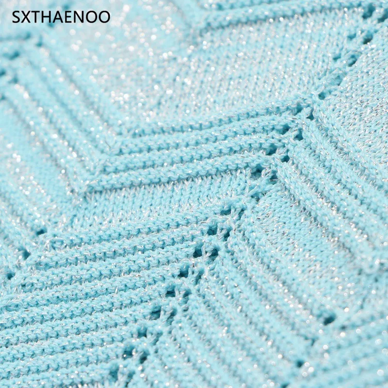 SXTHAENOO Design di lusso lavorato a maglia Dubai arabo lungo maxi abito da donna elegante senza maniche abiti vintage indossano abito Boho alla moda 2025