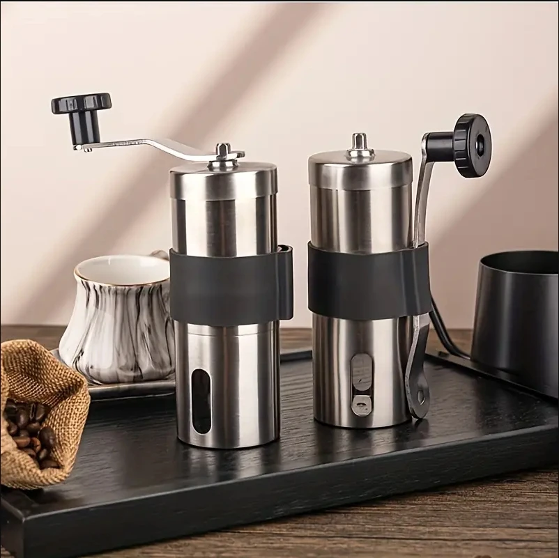 Manual Coffee Grinder Portable Coffee Bean Grinders Mini Stainless Steel Easy Hand Handmade Mill Foamer Kitchen Accessories Tool