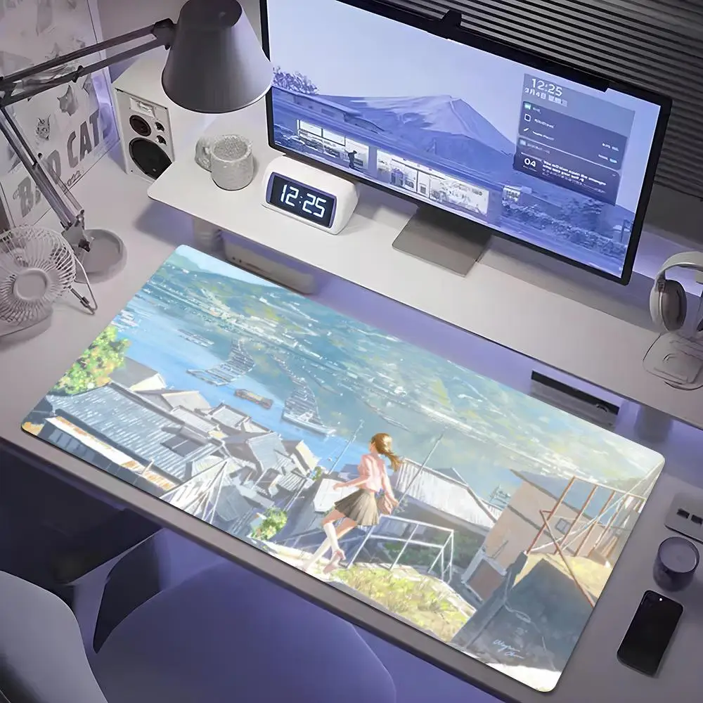 

Коврик для мыши в стиле аниме Seaside, коврик для мыши для планшета, коврик для мыши для ноутбука, настольный коврик для мыши, милый коврик для игровой клавиатуры HD Rainbow, игровой проигрыватель csgo, 90x40