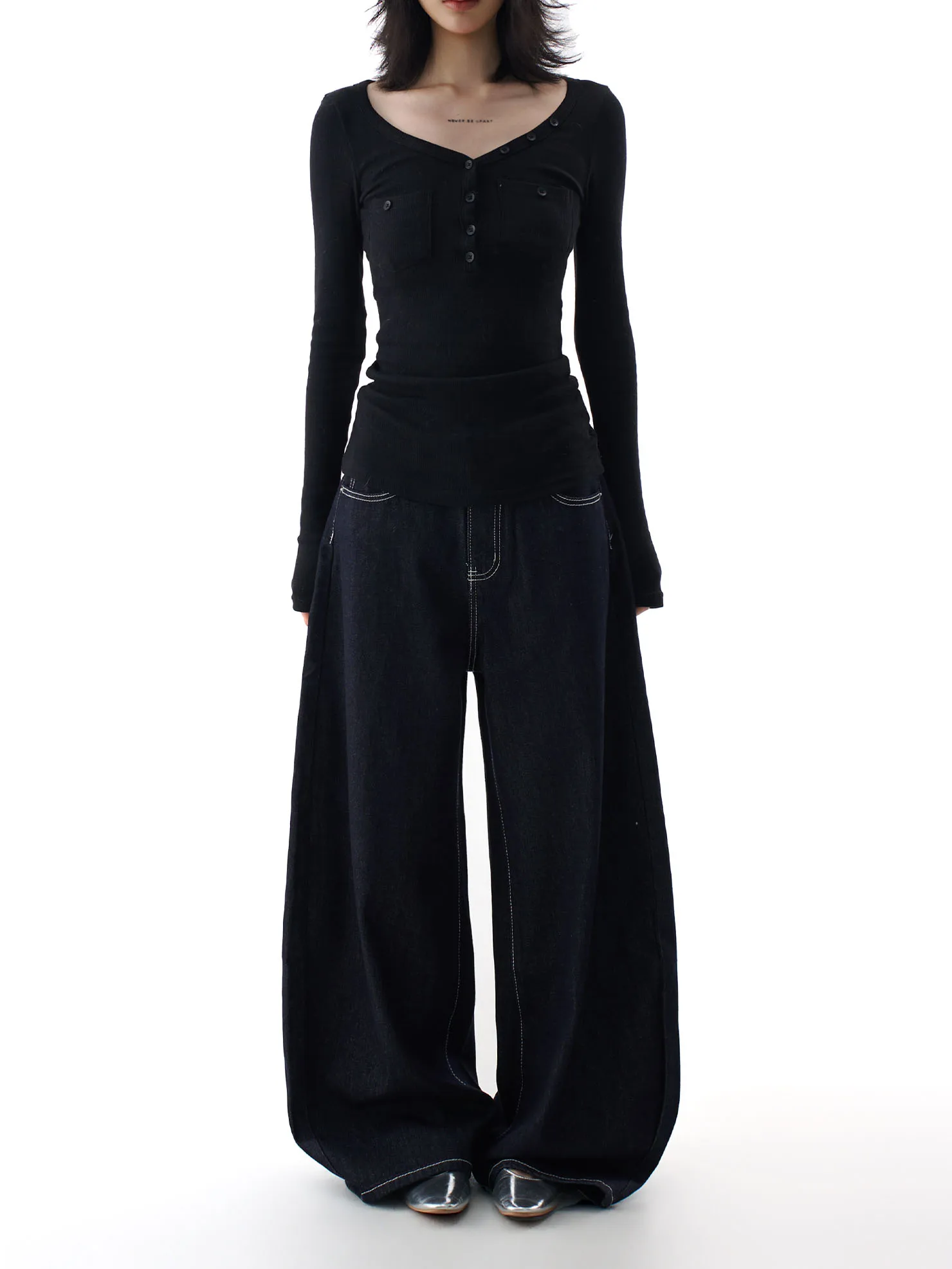 

Classic Vintage Deep Blue Straight Leg Jeans Women Loose Casual American Cleanfit Simple Long Pants Wide Leg l Waist Denim