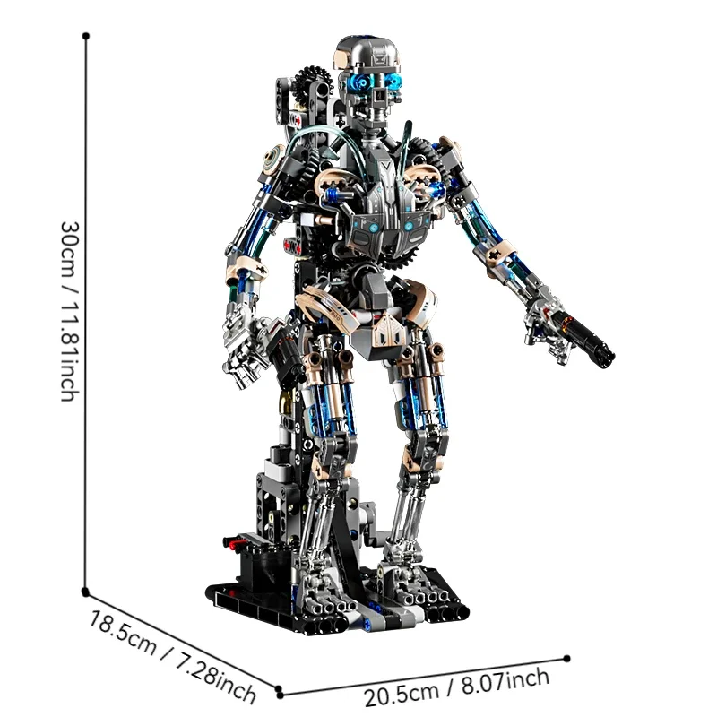 

Креативные подарки для школы, вращающийся робот STEM, строительные блоки со светом, MOC, образовательная сборная модель для детей-подростков
