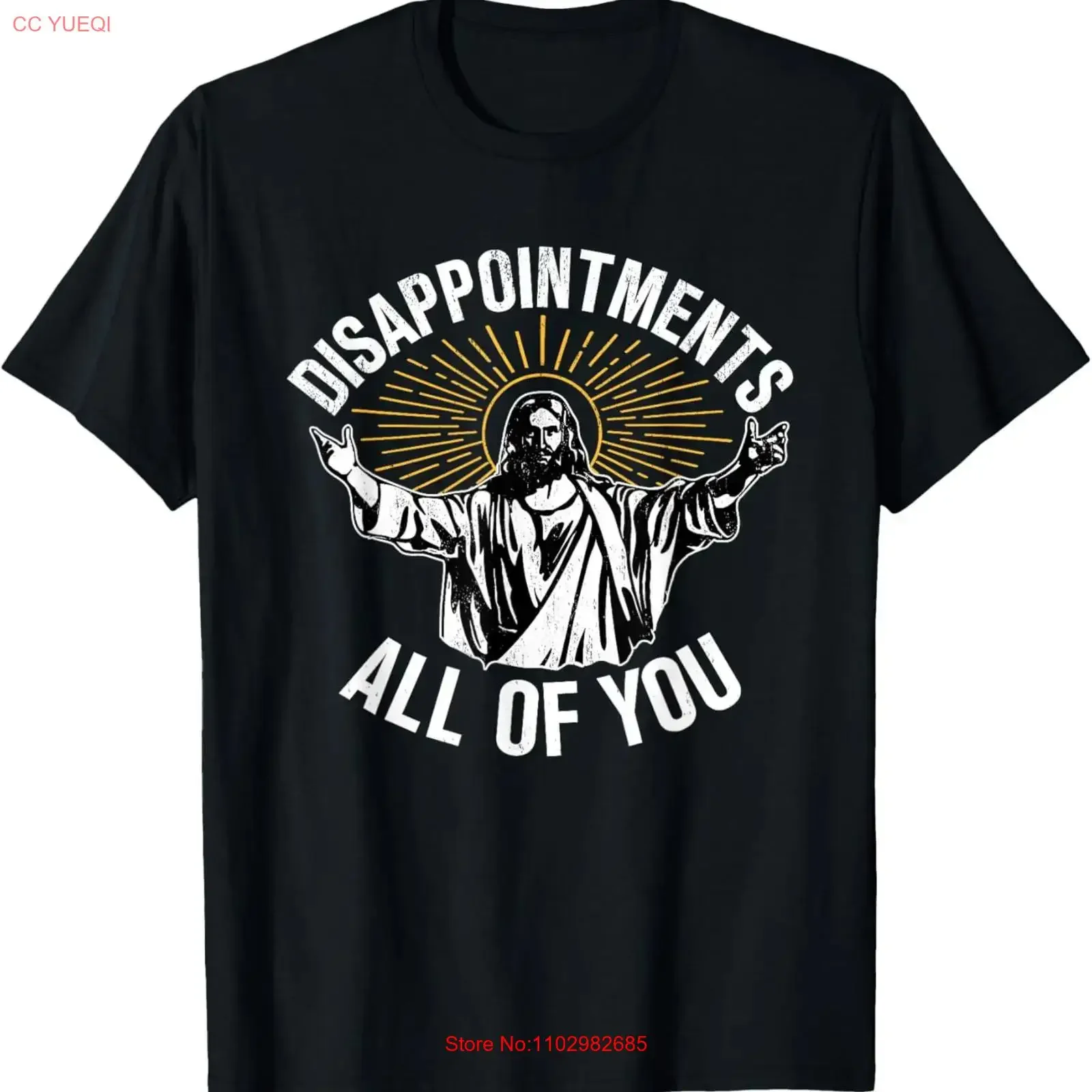 T-shirt vintage délavé « Disappointments All You Jesus » pour homme, style décontracté, idéal pour le quotidien