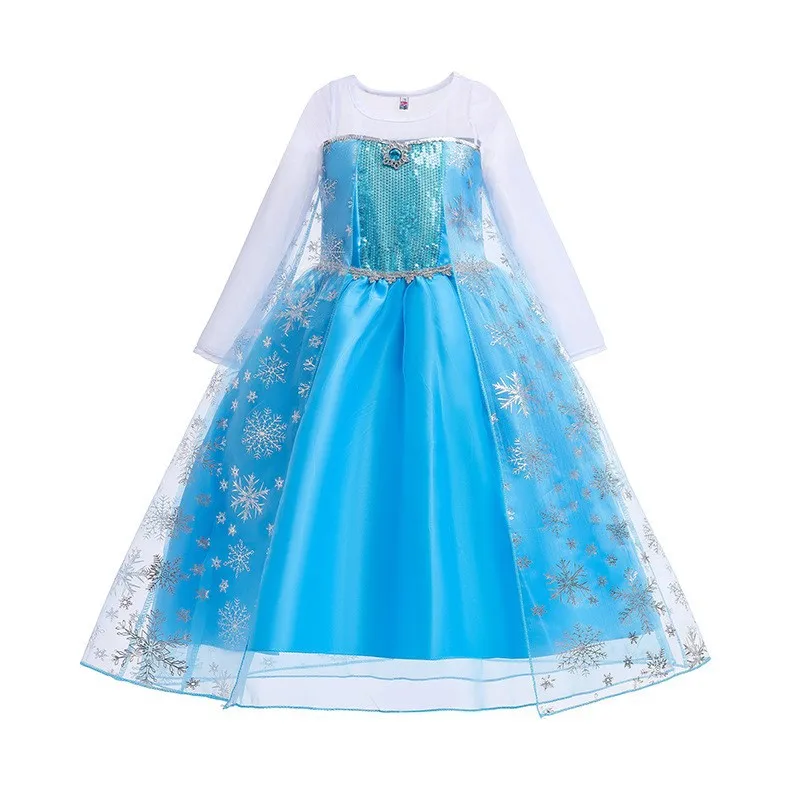 

New Halloween Elsa Dress Girls Costumes Snow Queen Elza Anna Princess Party Fantasia Vestidos Kids Girls Dress