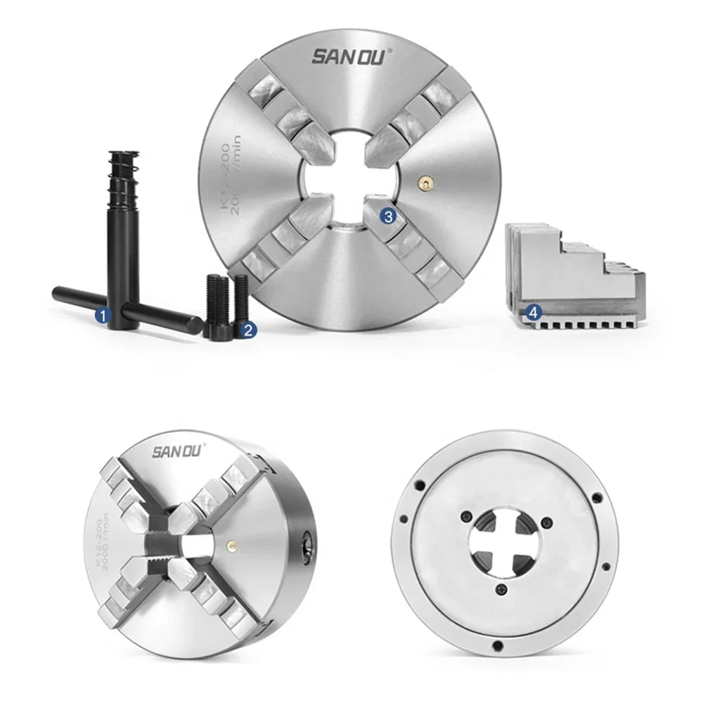 HLTNC Wholesale K12-200 4 Jaws 4000r/min Self-Centering Chuck Sanou Brand  the chuck self centering for mini metal lathe for cnc