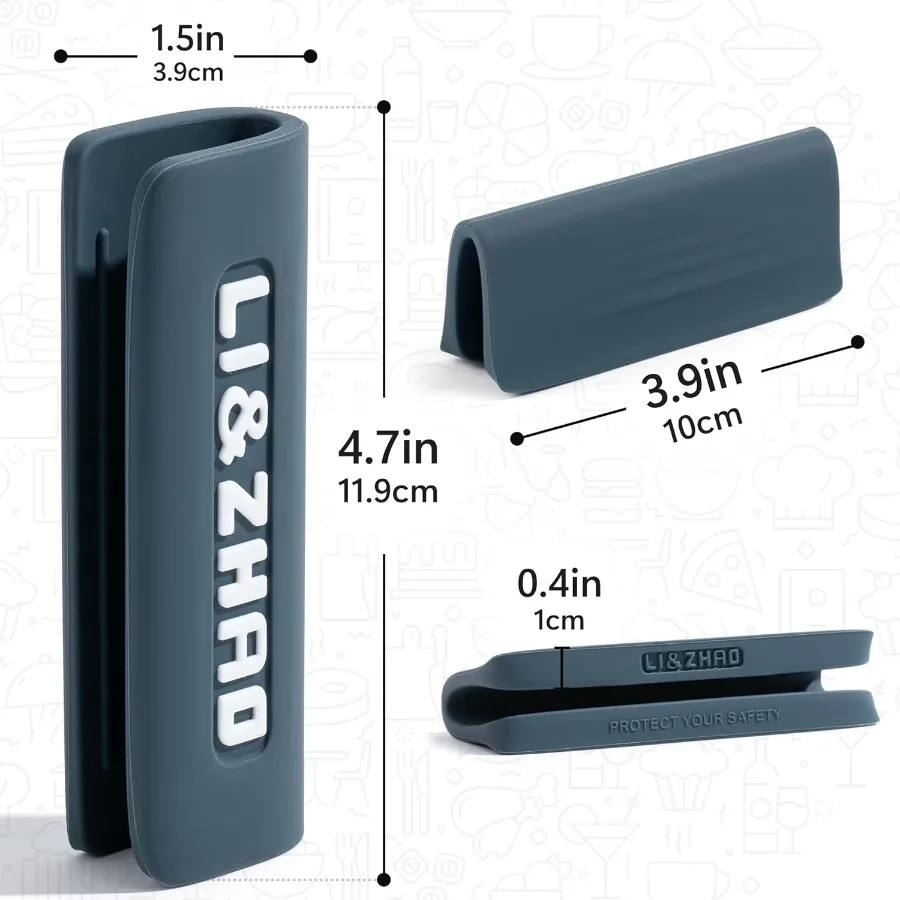 LiandZhao غطاء مقبض من الحديد الزهر 3 قطعة مقبض الوعاء كوف مقاومة للحرارة مقلاة حديد الزهر مقبض كوف مقلاة سيليكون كم ل #4