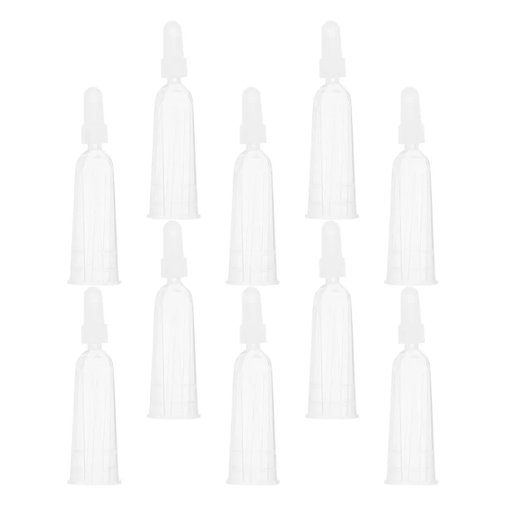 

10Pcs Ampule Bottle Hand Protection Cap Transparent Dropper Tip Soft Curved Neck for Accurate Glue Application Replacement