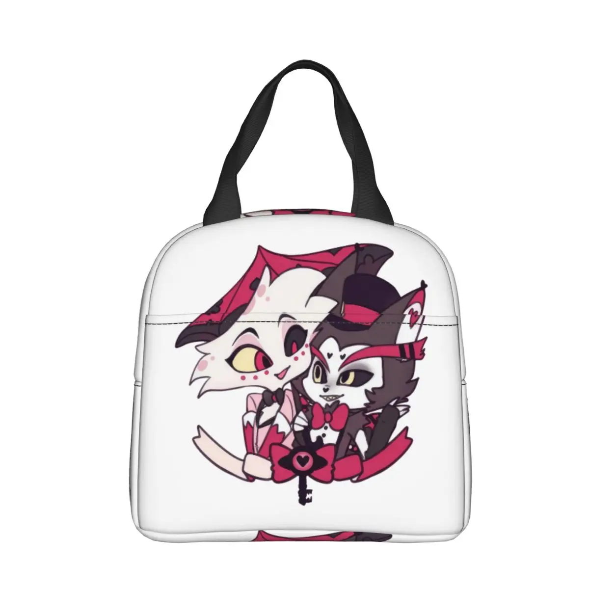 

Husk And Angel Dust Hazbins Hotels Изолированная сумка для обеда Сумка-холодильник Многоразовая портативная сумка-тоут Ланч-бокс Сумки для еды Пляжная уличная сумка