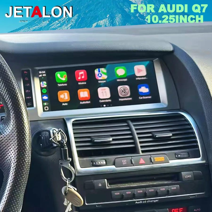

Для Audi Q7 2005-2011 Android 14 авто автомобильный радиоприемник CarPlay 4G мультимедийный видеоплеер GPS-навигация сенсорный экран головное устройство 10,25 дюйма