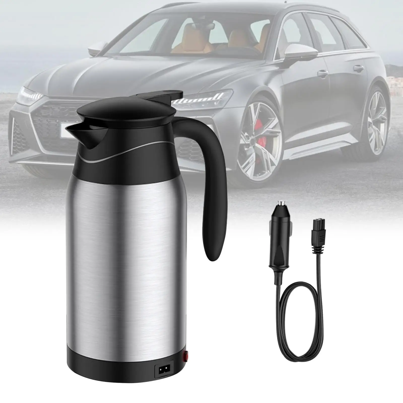 

Portable Car Kettle Boiler 12V 24V Fast Boiling Heating Cup Mug 1L for Travel Boat Lorry Coffee Cigarette Lighter Plug