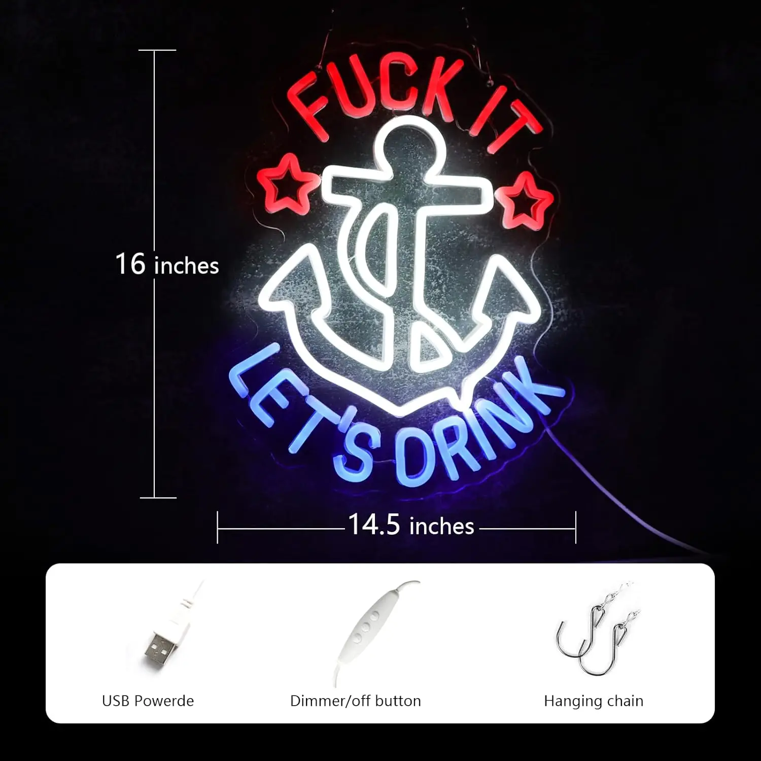 مضحك ذلك دعونا شرب علامات النيون USB بالطاقة أضواء النيون جدار ديكور مرساة مناسبة للرجل الكهف البيرة بار حانة مطعم عيد الميلاد