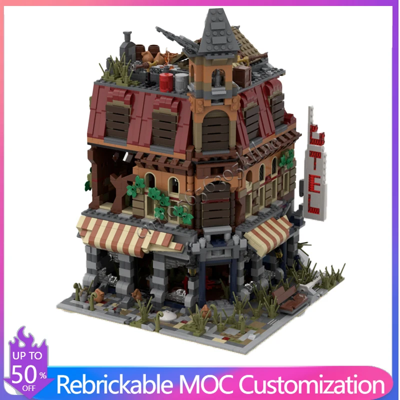 3203 PCS House Street Set 10182 Cafe Corner Apocalypse Version MOC Customize Modular Building Block DIY Boys Toy Christmas Gift