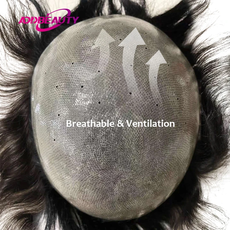 

Биологические парики для кожи головы, полный PU 0,04 мм, парик из человеческих волос, индийские волосы Remy, мужской парик, волнистая прямая мужская система волос, натуральный цвет