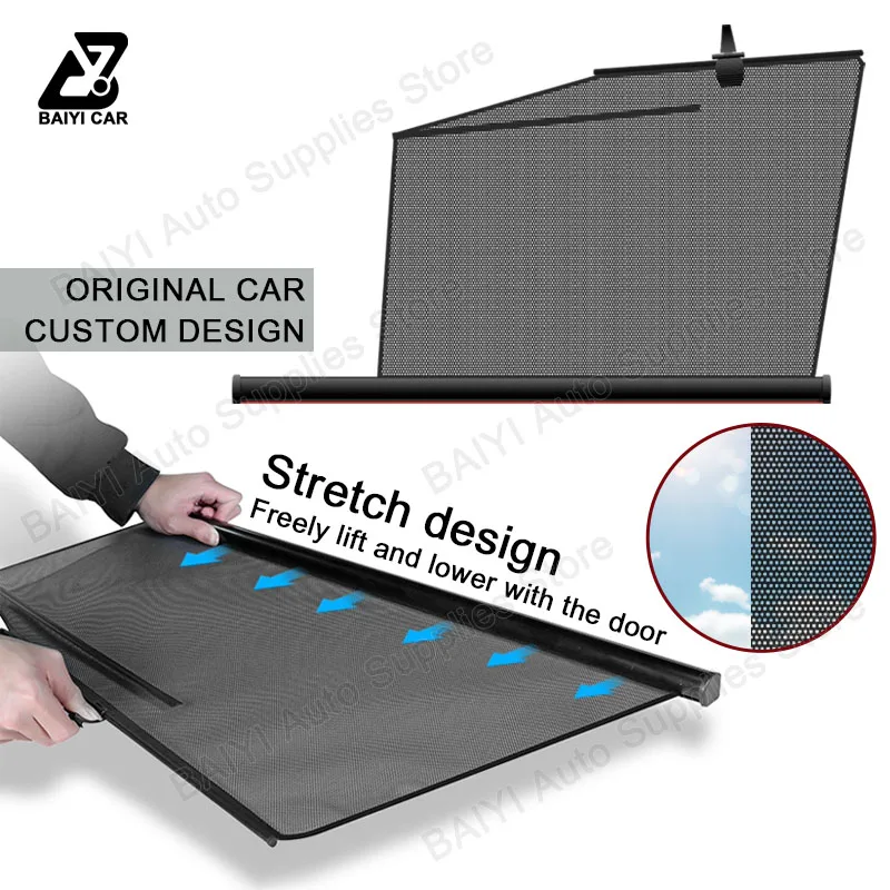 ل BESTURN B70 2014-2025 مظلة نافذة جانبية للسيارة رافعة أوتوماتيكية وواقي من الشمس قابل للسحب للسفر في الهواء الطلق حماية من الشمس #6