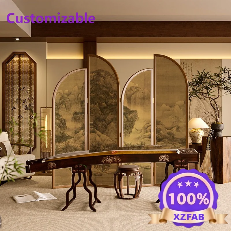 Factory Direct 2026 Folding partition living room mobile solid wood, entrance office entry