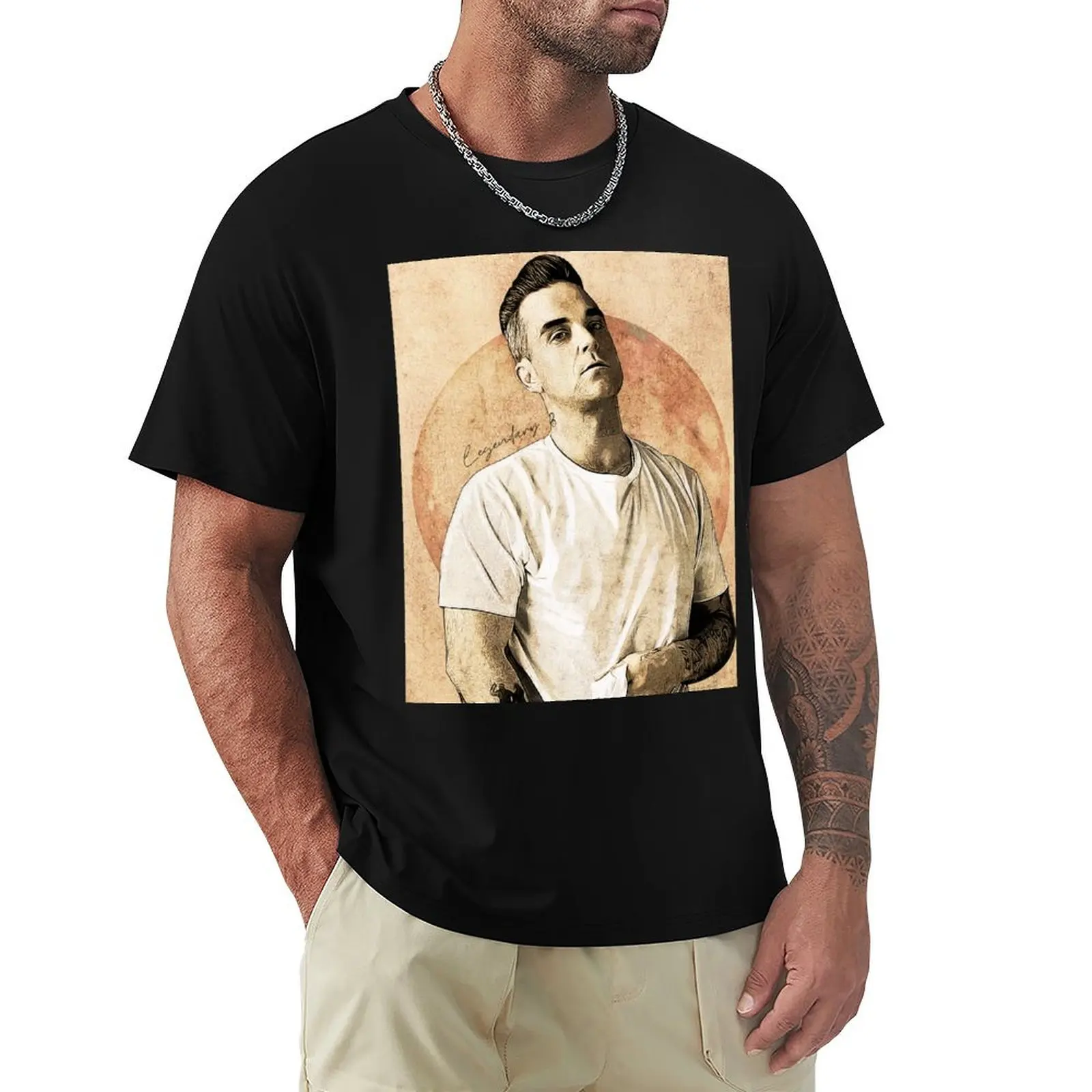 Legendary Robbie Williams T-Shirt Casual Streetwear Short Sleeve Tee