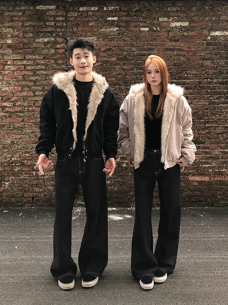 

Cleanfit Thiened ort Куртка с капюшоном и меховым воротником для мужчин и женщин Зимние теплые хлопковые куртки для пар