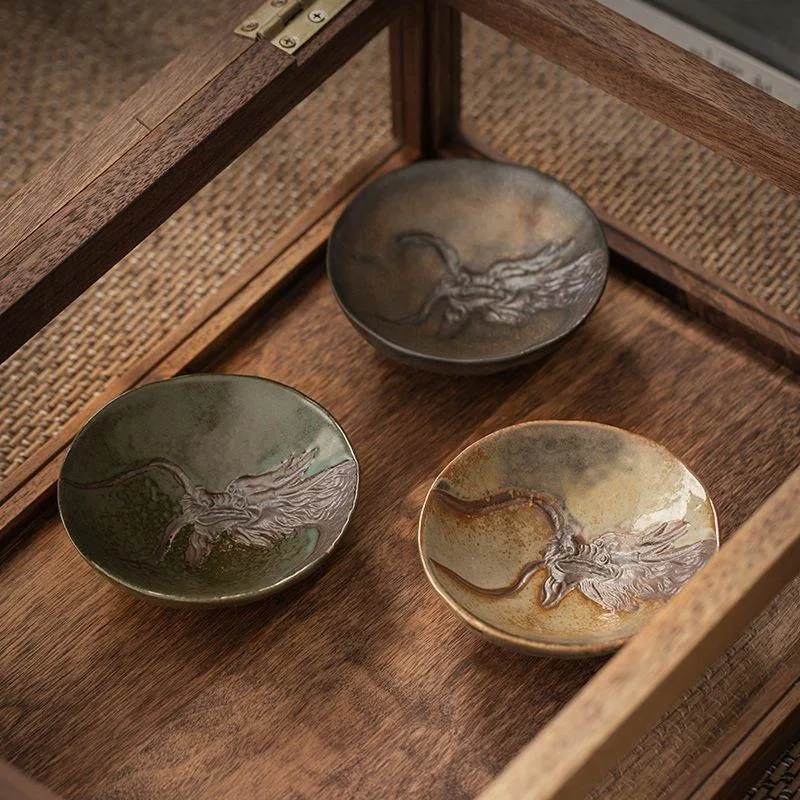 Drachenform, Hutförmige Teetasse, Jianzhan-Tasse, Teetasse, Brennofen-Verfärbung, Einzeltasse, Kung-Fu-Tee-Set aus violettem Sand, Hochwertige Meistertasse