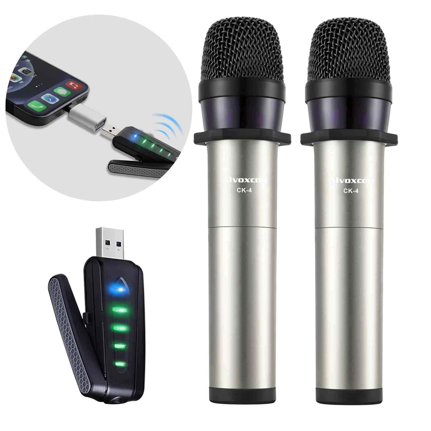 

Dual USB Wireless Microphone Podcasting Vlogging YouTube Recording Gaming Mic for Smartphones PC Computer Laptop PA