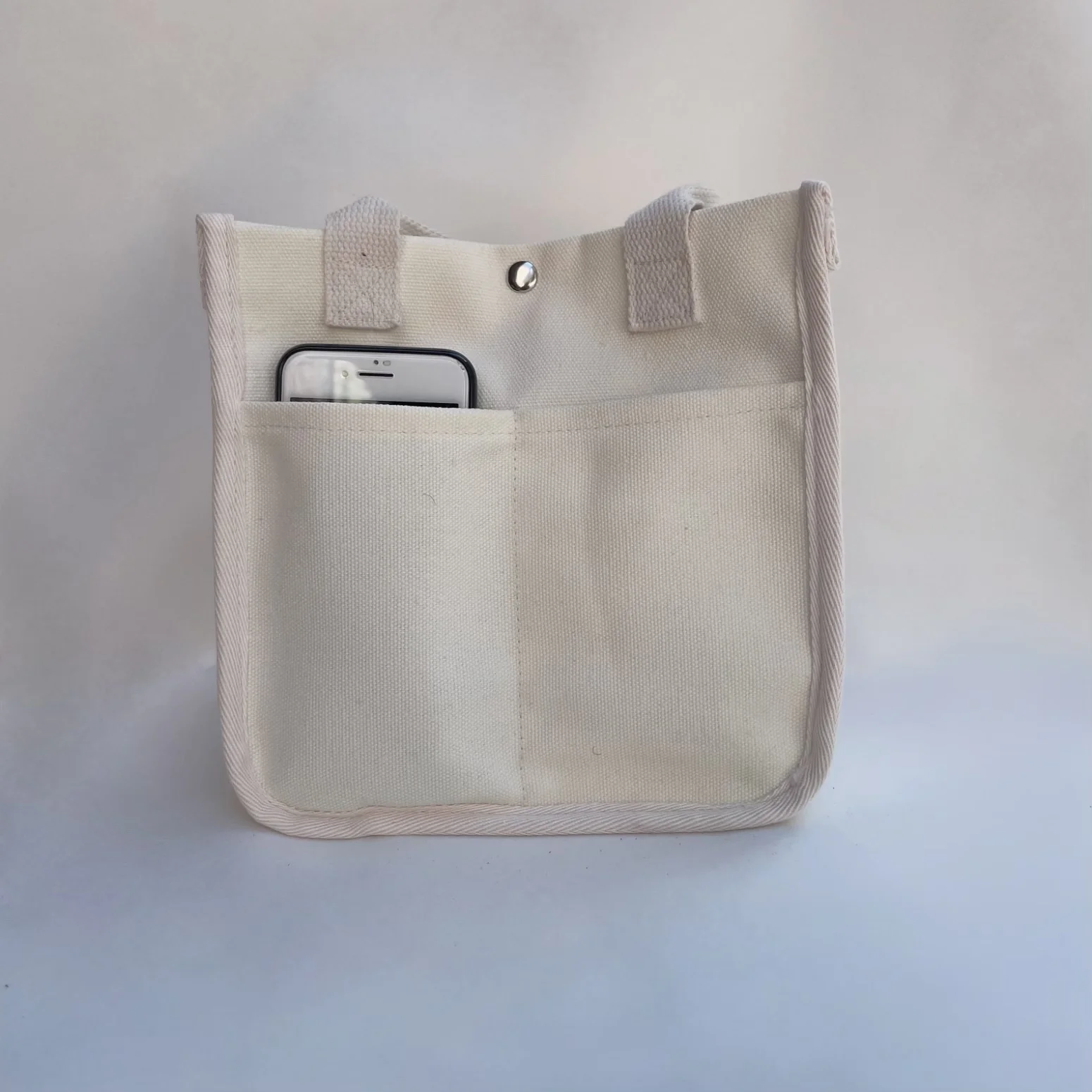 Large-capacity canvas bag, three-dimensional multi-pocket tote bag, simple and versatile crossbody bag, lunch box, handbag