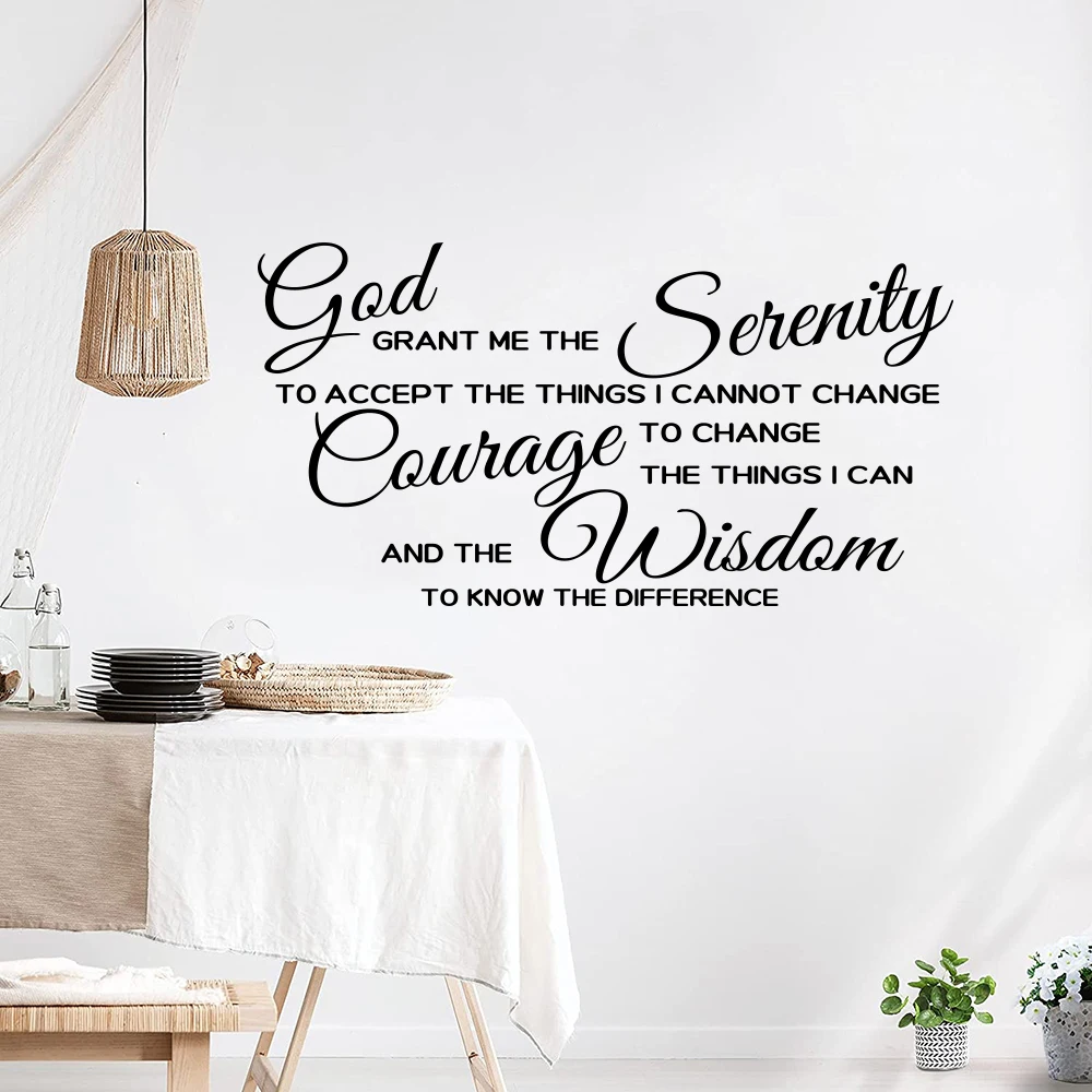 Christian Bible Verse Inspirational Wall Stickers God Grant Serenity Prayer Wall Decals Bedroom Playroom Home Decor - view 3
