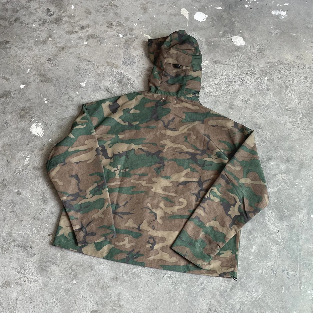 Yao888 Camouflage Waterproof Fabric Hooded Zipper Coat Fashion Streetwear Oversize Vintage Loose HipHop Luxury Jacket For Men