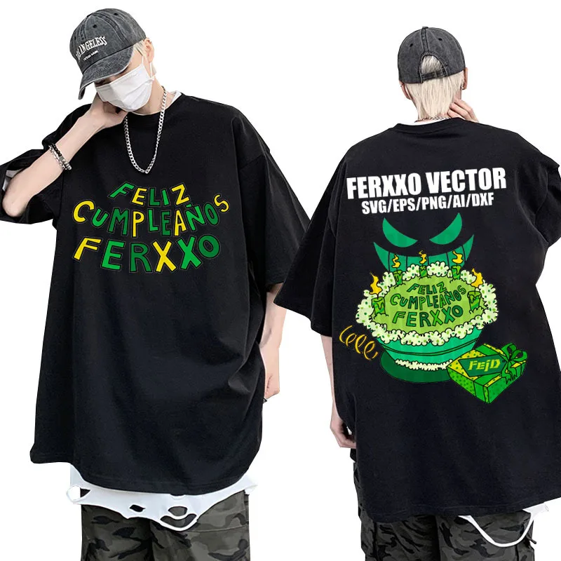 

Rapper Feid Ferxxo World Tour Merch T Shirts Men Summer New Hip Hop Street T-shirts Fashion Oversized T Shirt Retro Harajuku Tee