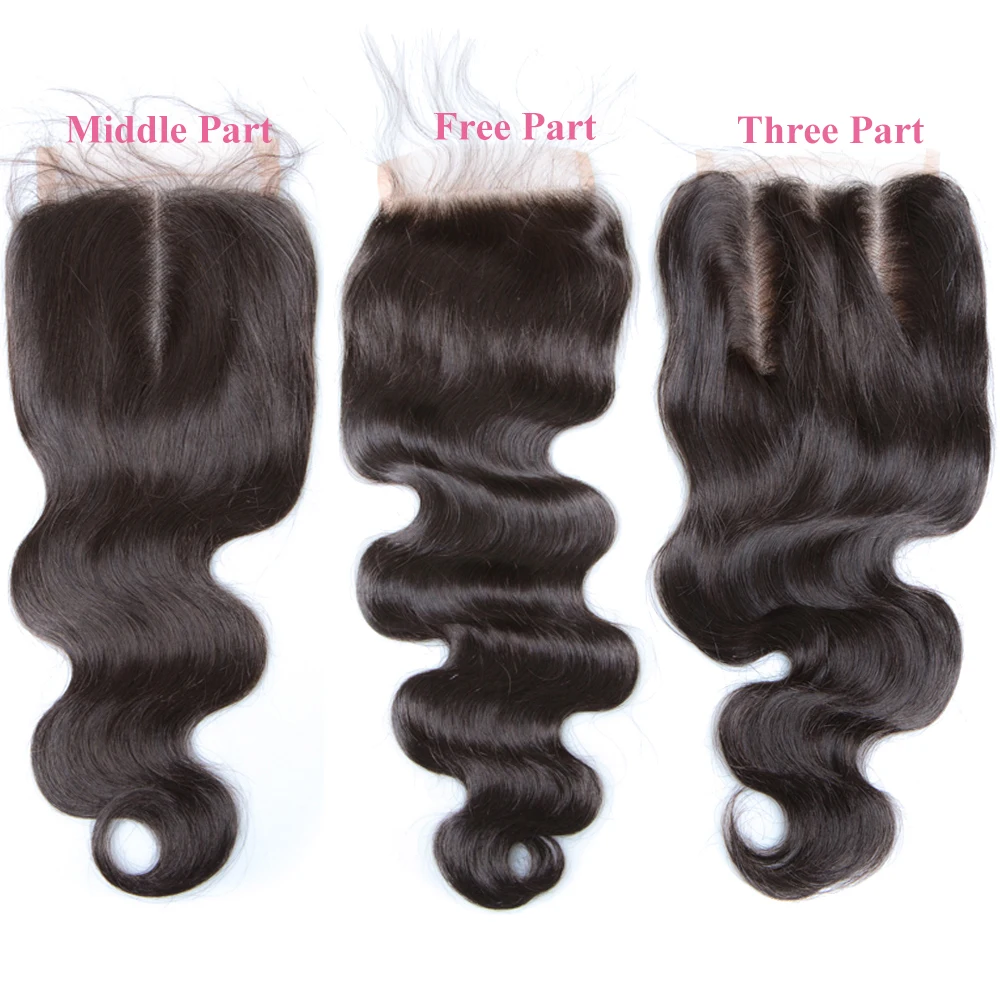 

4x4 5x5 Body Wave Lace Closure 10"-22" Middle/Free/Three Part Lace Closure Only Hand Tied Human Hair Lace Closure With Baby Hair