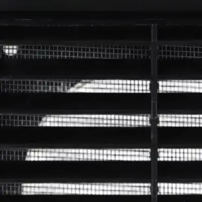 Black ABS Louvered Wall Vent Grille 100mm 125mm 150mm 200mm With Fly Screen Rainproof For Bathroom Kitchen Garage For Exhaust Fa
