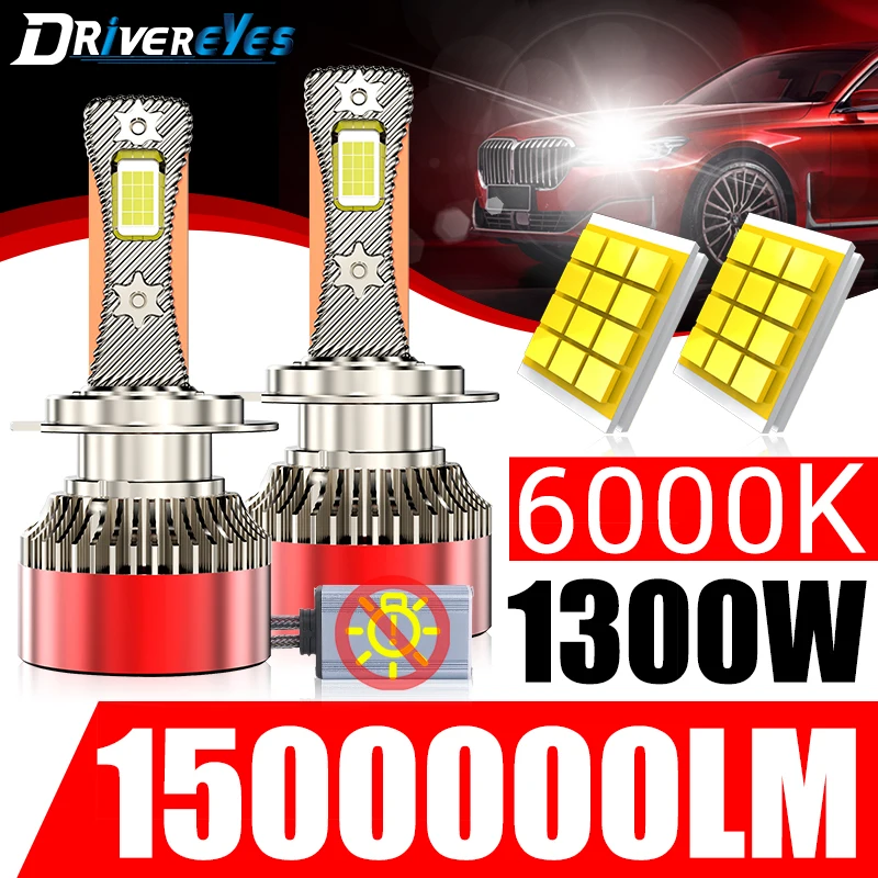 

1500000LM H4 LED Canbus Car Headlight 1300W Super K5C H3 H7 H11 H8 H9 H1 9012 HIR2 HB3 9005 9006 HB4 24PCS CSP CHIP Fog Lamp 12V