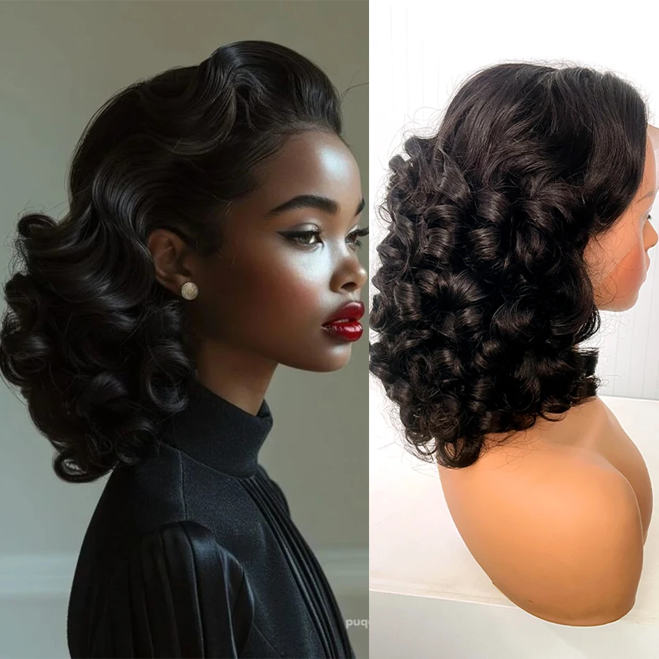 

12A Super Double Drawn 100% Raw Human Hair wigs Malaysia Bouncy Loose Wave 13x4 Lace Front Left Part HD Lace Pre Plucked Wigs