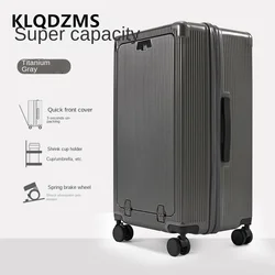 KLQDZMS-Valise à Roulettes pour Ordinateur Portable avec Ouverture Frontale, Sac de dehors de Grande Capacité, Bagage de Voyage, ABS + PC, 24 