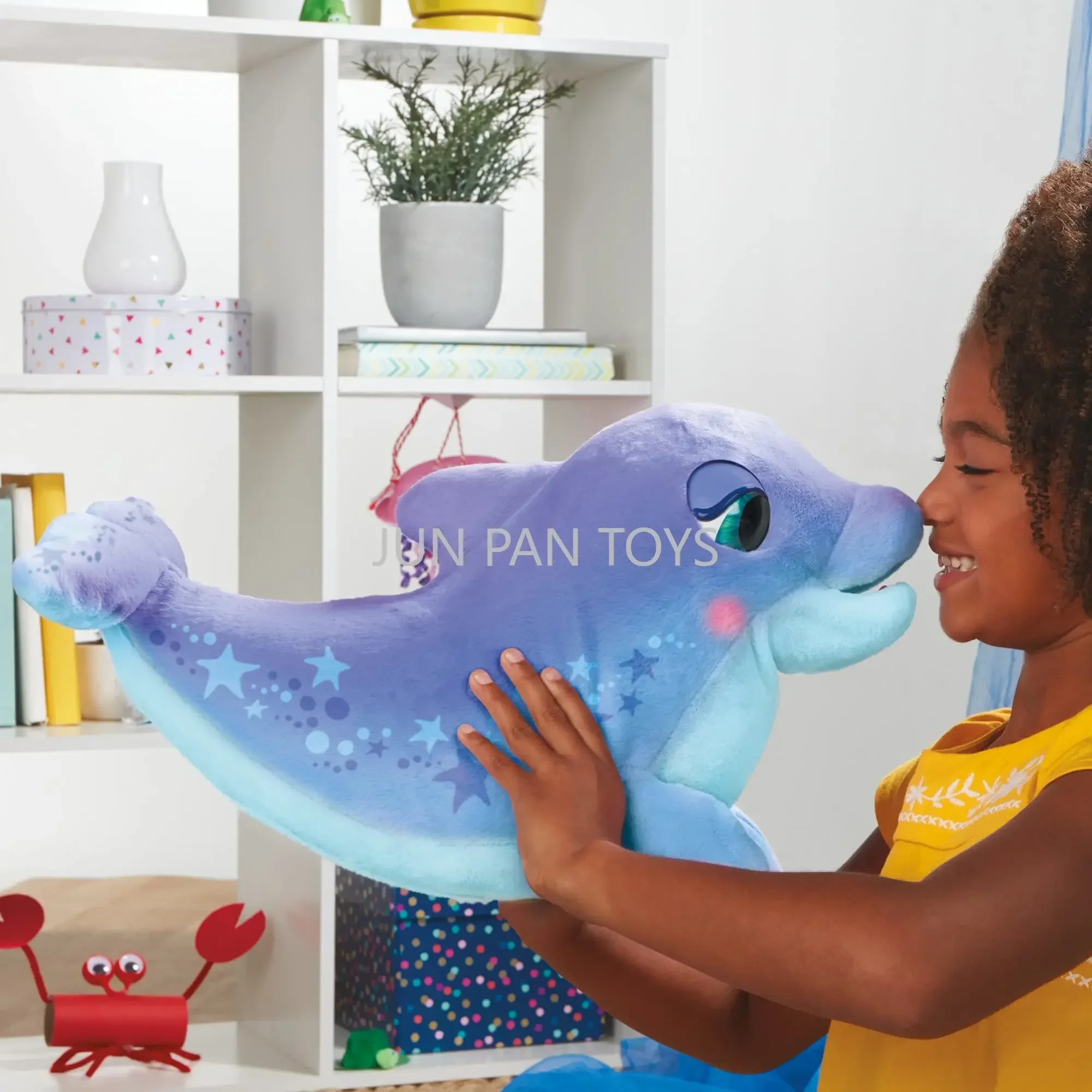 FurReal Dimples Mein Lustiger Delfin, juguete electrónico interactivo de peluche para niños, modelo con sonido de animales, figura de regalos de navidad