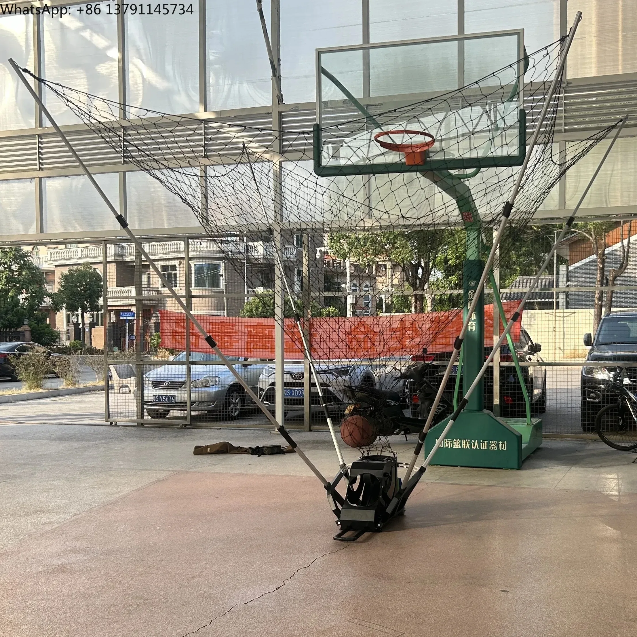 Small Basketball Automatic Serve Machine Two Or Three Points Ball Return for Car Training Equipment