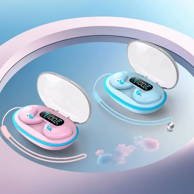 X55Pro سماعات أذن بلوتوث للنوم سماعات بلوتوث لاسلكية مقاومة للماء سماعات أذن ستيريو هاي فاي مع ميكروفون تنطبق على الهواتف الذكية