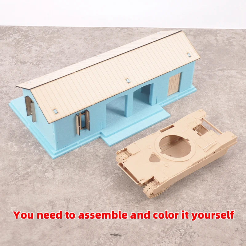 1/35/43/48 1/64 1/72 1/87 HO Maßstab Modellbausatz Miniatur Diorama Architektonisches Gebäude Hausmodell Eisenbahn Unbemaltes Dorf DIY – Detail 8
