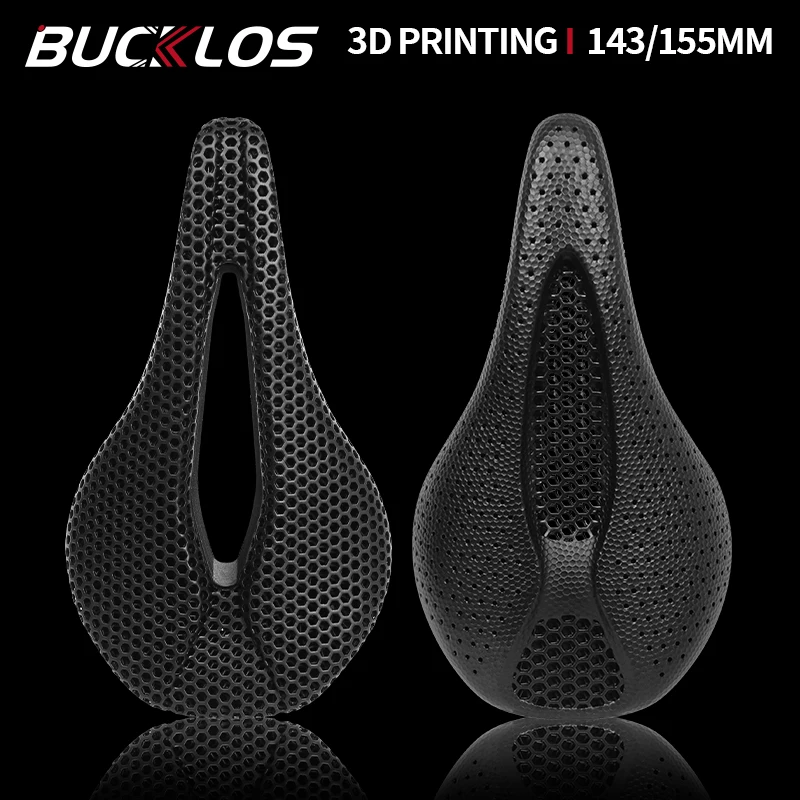 

BUCKLOS 3d Saddle Carbon Fiber 3D Printed Bike Saddle 143MM 155MM Nylon CR-MO Bicycle Seat Cushion Road Mountain Bike Seat