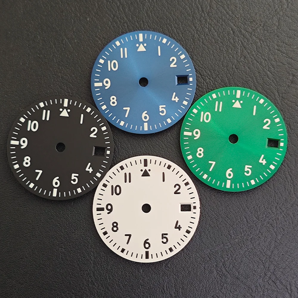 mostrador-de-relogio-modificado-cor-verde-luminosa-285-mm-modelo-pilot-com-calendario-simples-mostrador-azul-e-preto-para-acessorios-de-movimento-nh35-nh36-pecas-de-relogio