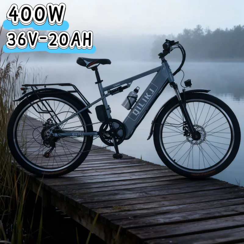 26-дюймовый электрический велосипед, двигатель мощностью 400 Вт, долговечный аккумулятор 36 В, 20 Ач, электровелосипед для двух человек, первый выбор для взрослых и путешествий.