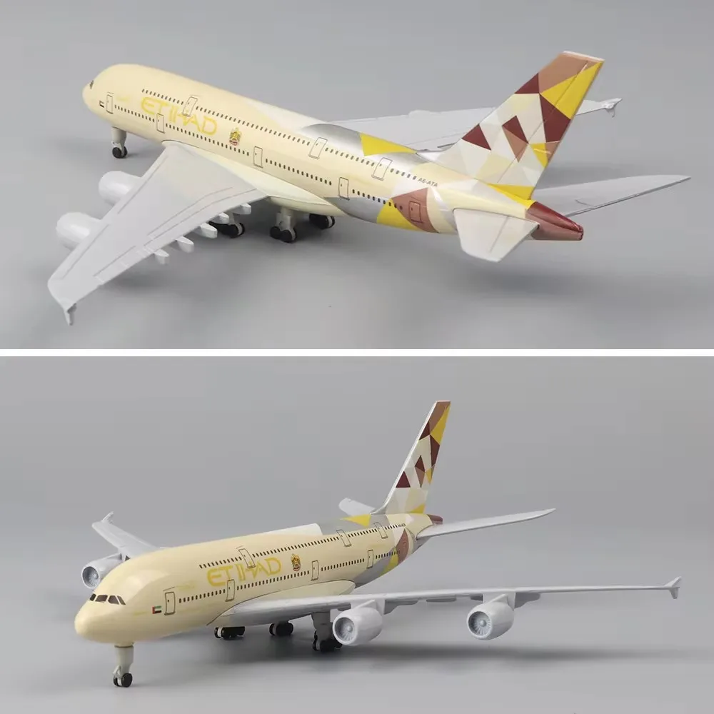 

Metal Aircraft Airliner Model 20cm 1:400 Etihad Airlines A380 Metal Replica Alloy Material Aviation Simulation Toys Boy Gift