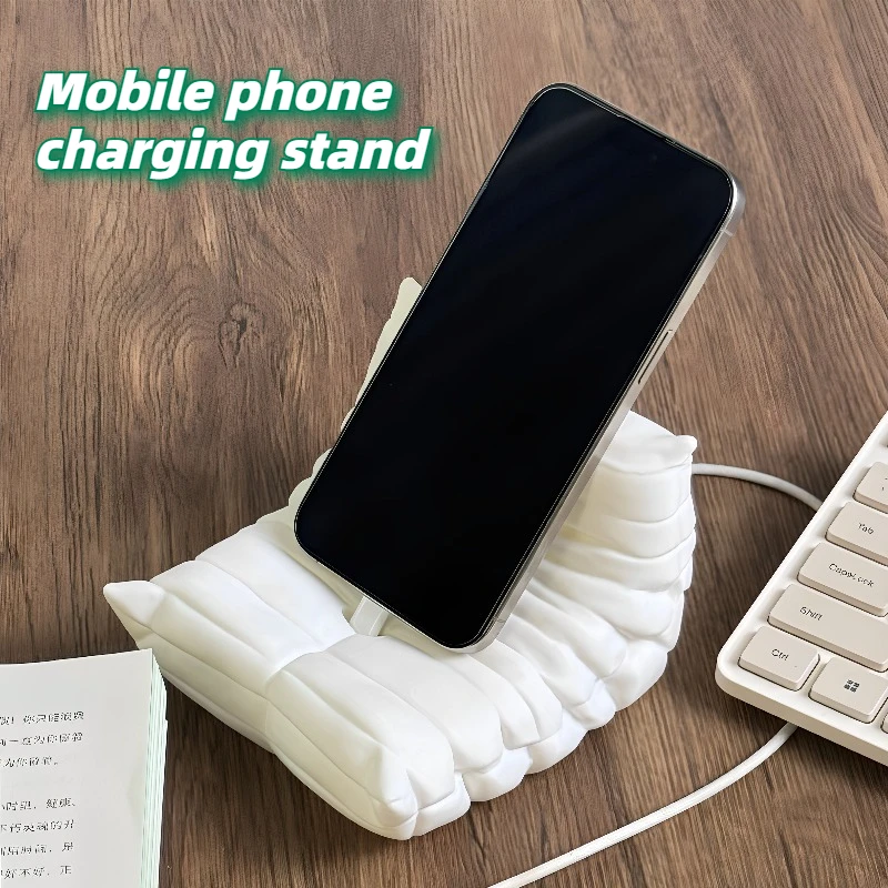 

Phone Charge Holder Resin Material Phone Holder Original Design Desktop Phone Holder Cute Birthday Gift Lazy Charging Stand