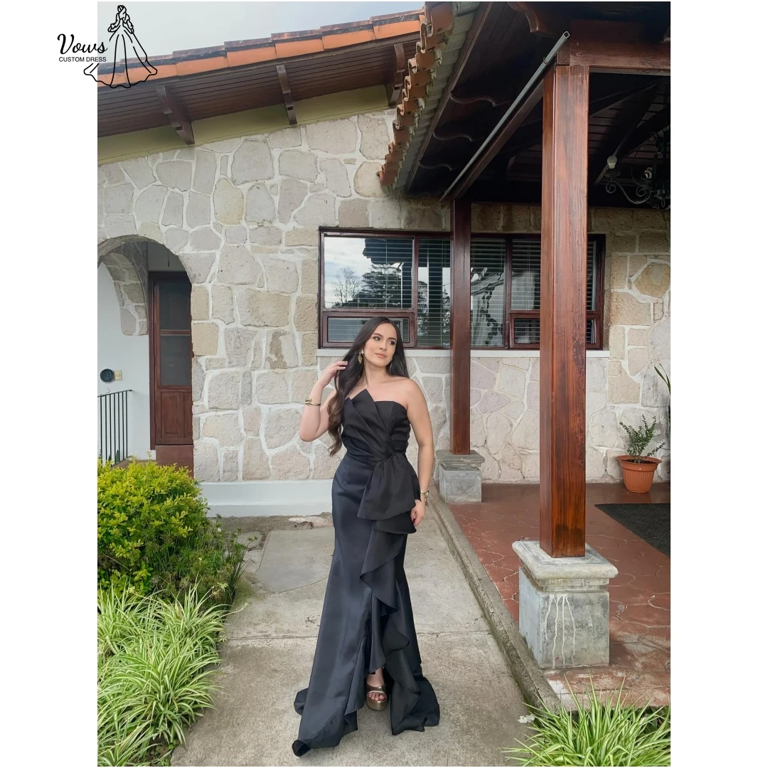 Vows Diner Jurken Luxe Avondjurken 2025 Line A Op maat gemaakte meerlaagse luxe cocktailjurk Off-the-shoulder split Dames