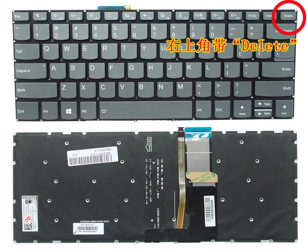 New US Keyboard Backlit for Lenovo IdeaPad 330S-14 330S-14IKB 14AST S340-14 S340-14iwl S340-14api S340-14IIL  720-15IKB -15ISK