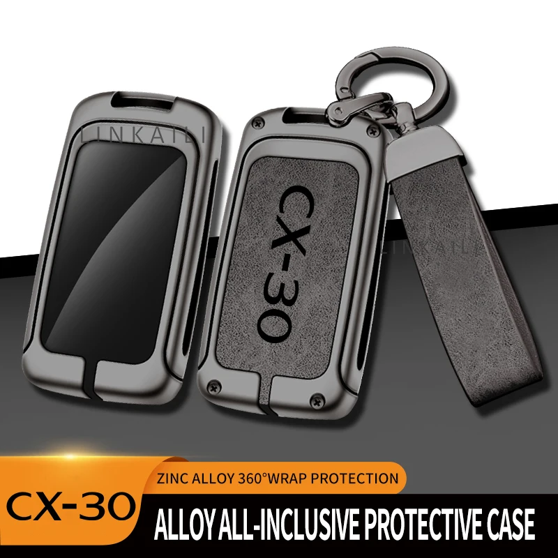 Suitable for Mazda CX-30 2020 2021 2022 zinc alloy car key case leather high-end car key case SUV key case accessories