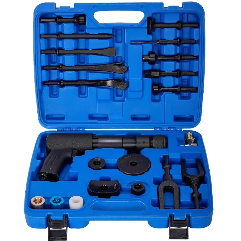 Air Hammer With 19 Piece Tool Plus Set, Multifunctional Pneumatic Hammer Kit With With Quick Change Retainer, Carrying Case