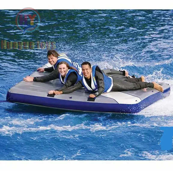 Inflatable Lounger Platform and Towable Water Sports Inflatable Water Tube Towable Raft Floating Mat Dock Platform