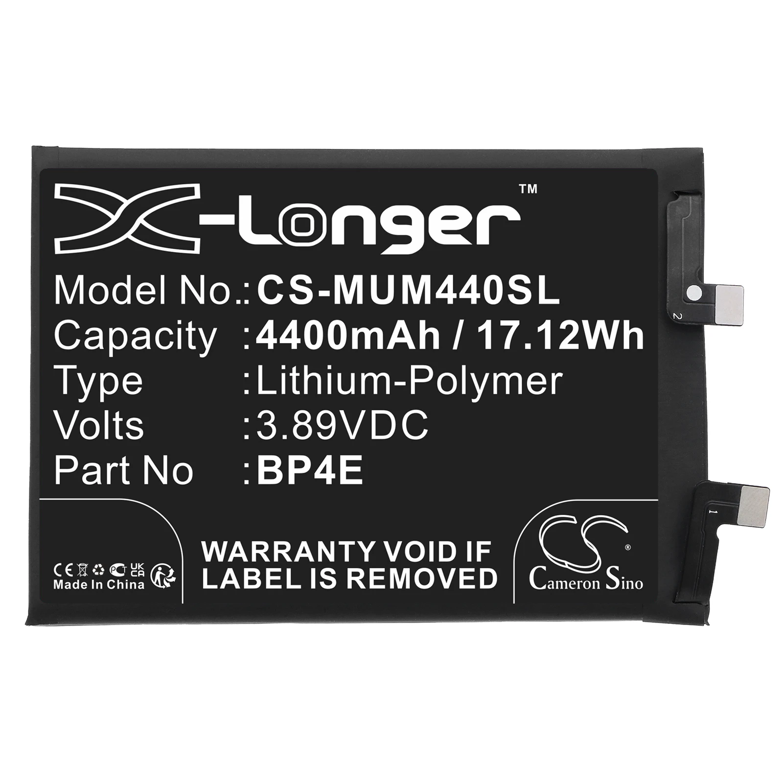 Replacement 3.89V 4400mAh Mobile SmartPhone Battery BP4E for Xiaomi 13 Lite
